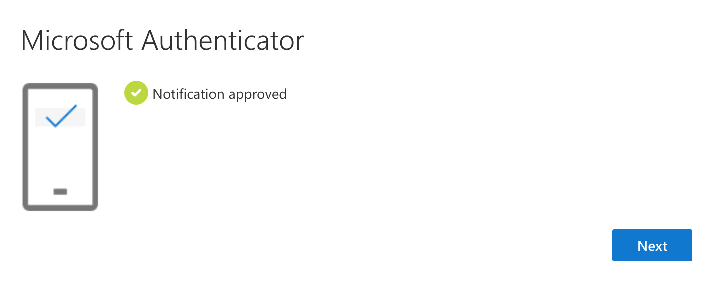 Authentication approved confirmation