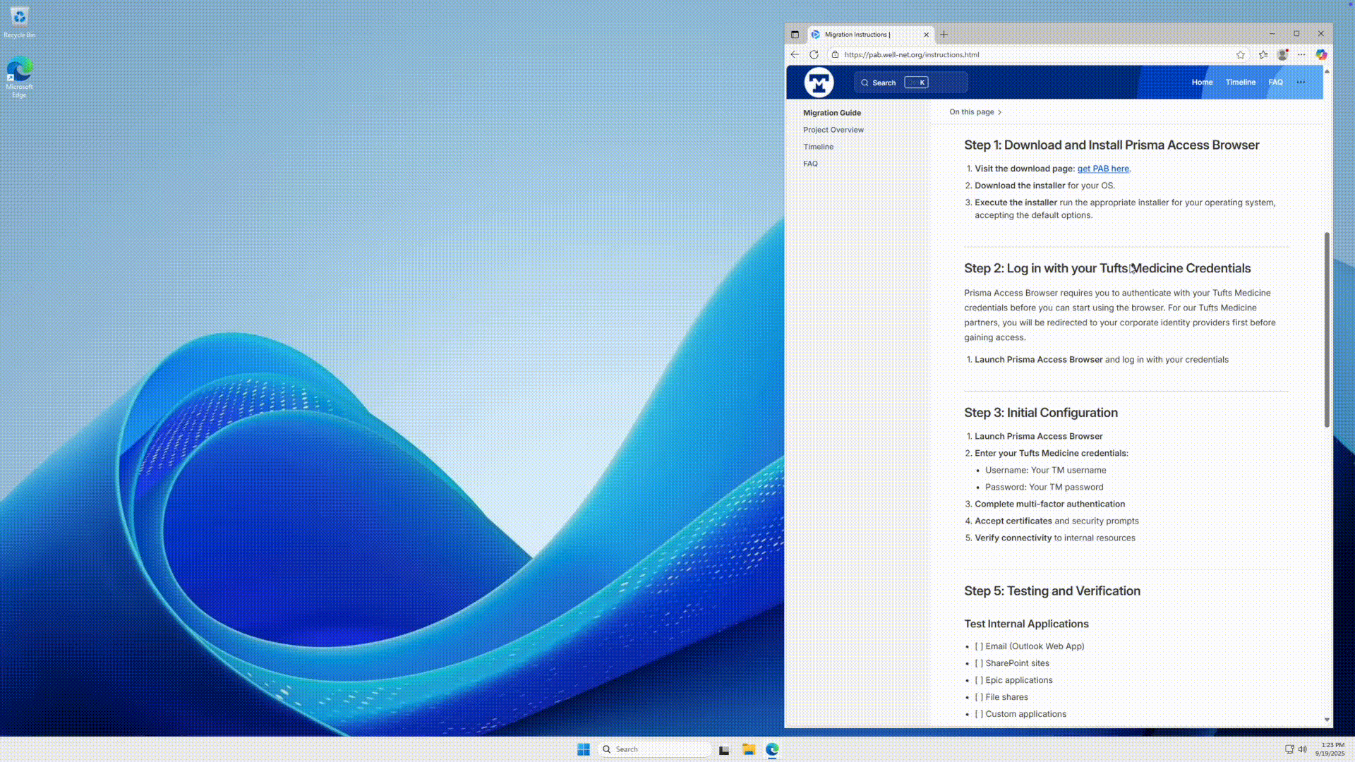 Complete Windows installation process